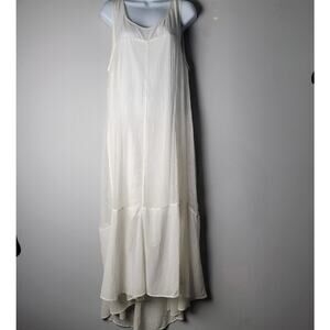 Leifsdottir Cream Cotton Gauze Maxi Dress XL Boho Bridal Beach Wedding Romantic